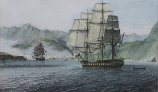 7 Ιανουαρίου 1826: Ο ελληνικός στόλος υπό τον Μιαούλη καταπλέει στο Μεσολόγγι.